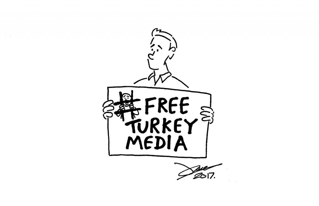 James Mellor's selfie in response to Amnesty International's #FreeTurkeyMedia campaign