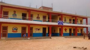 Volunteers painted Shree Nawa Durga Lower Secondary School in Gorkha, Nepal