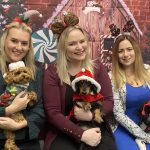 Travail Girls (furry and no furry!) prepare to receive toys for the More Radio Christmas Appeal